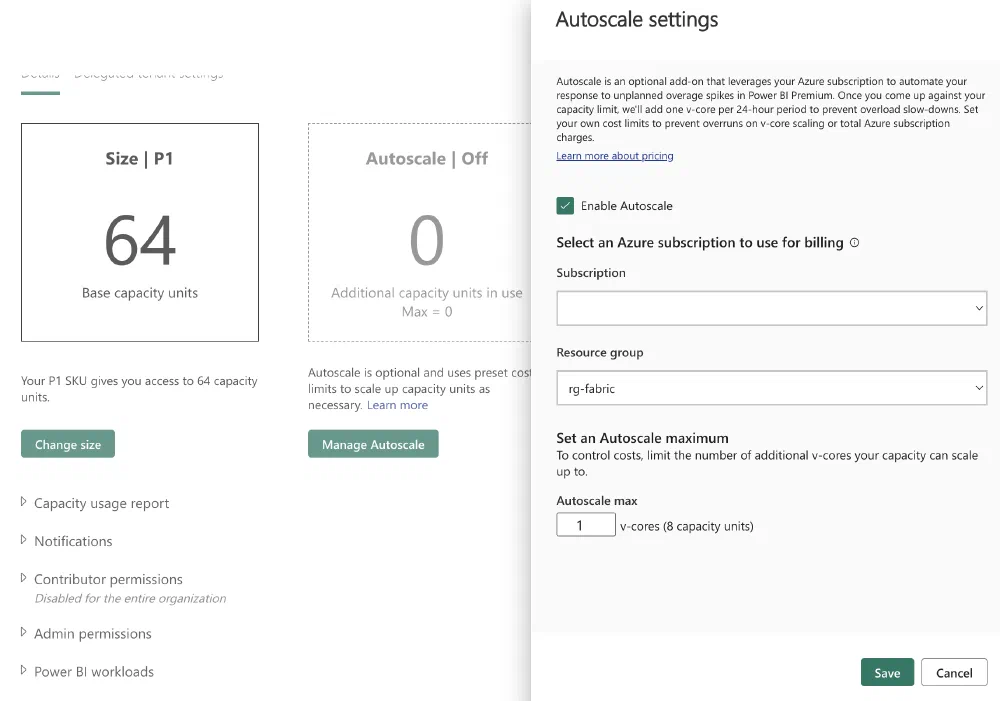 Autoscaling configuration