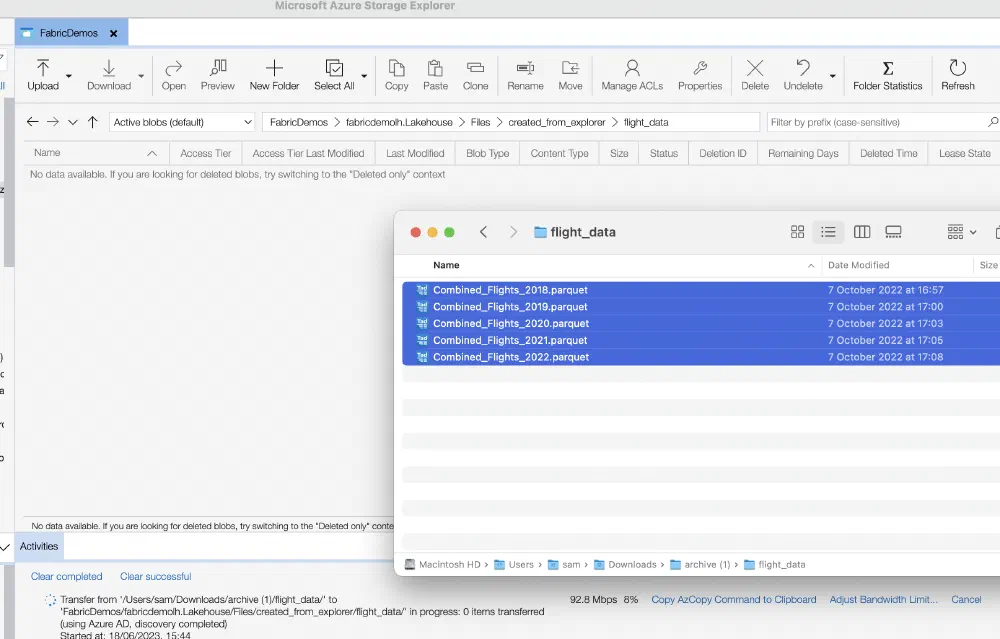 Upload data to OneLake