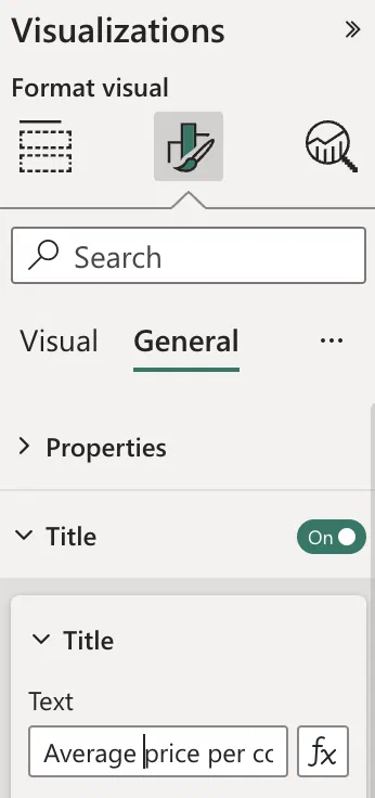 Formatting the map visualization