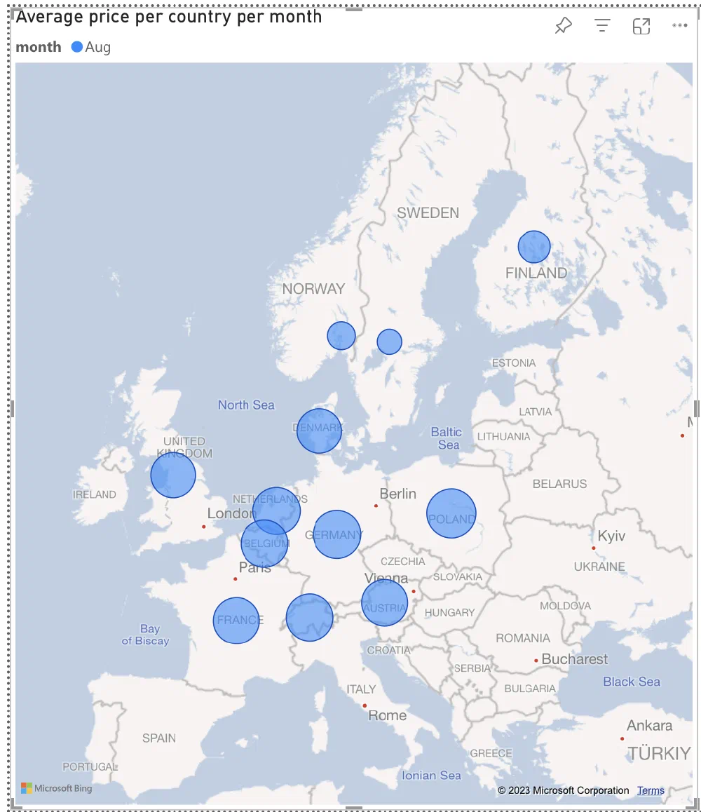The map visualization