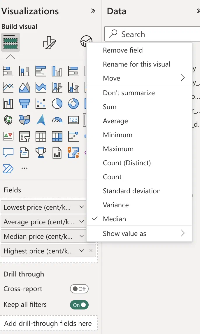 Configuring the multi-row card visualization