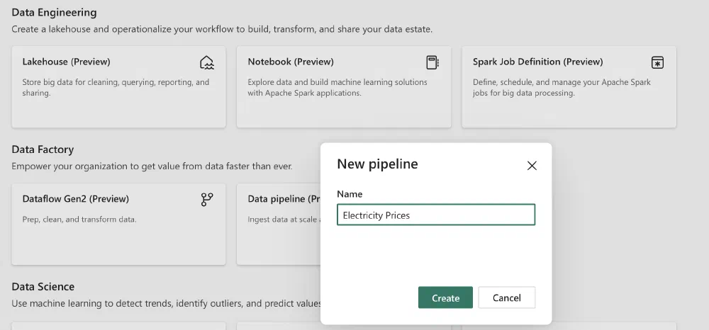 Create a new Pipeline