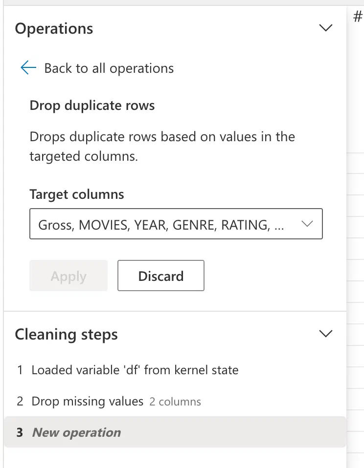 Drop duplicate rows