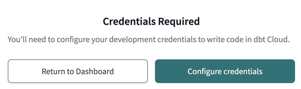Configure credentials